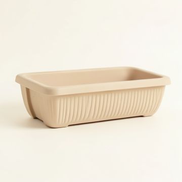 Fern Branch Empty Railing Planter With Integral Brackets - Beige (synthetic illustration; no displayed measurements)