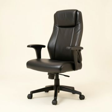 Faux Leather Swivel Desk Chair with Arms (synthetic illustration; no displayed measurements)