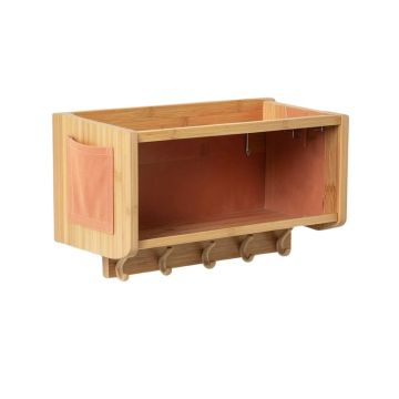 Oak Bridge Wall-Mounted Entryway Organizer Shelf - Terracotta