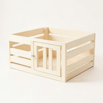 Hazel Crossing Empty Furniture-Style Pet Crate - Cream (synthetic illustration; no displayed measurements)