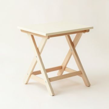 Summit Bridge Compact Balcony Table - Cream (synthetic illustration; no displayed measurements)