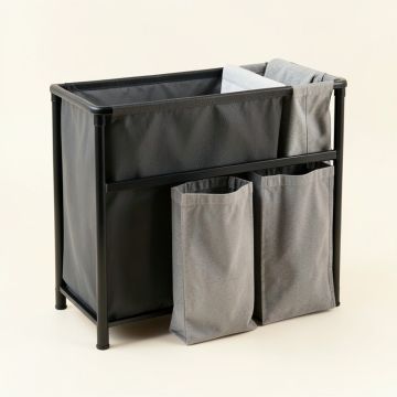 Dawn Dell Laundry Sorting Station With Plain Removable Bags - Black (synthetic illustration; no displayed measurements)