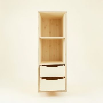 Oak Edge Narrow Cubby Tower - Cream (synthetic illustration; no displayed measurements)