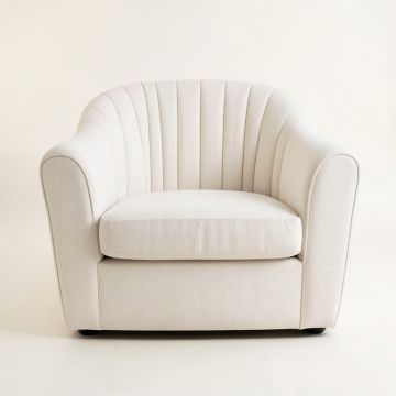 Linden Bridge Upholstered Armchair - White (synthetic illustration; no displayed measurements)