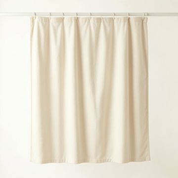 Spruce Bend Shower Curtain Hanging Flat From A Plain Rod - Cream (synthetic illustration; no displayed measurements)