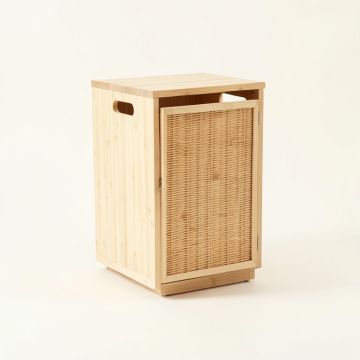 Cliff Dell Freestanding Pull-Out Hamper Cabinet - Ivory (synthetic illustration; no displayed measurements)