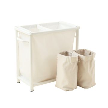 Flint Crossing Laundry Sorting Station With Plain Removable Bags - White