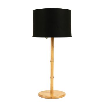 Ridge Bridge Floor Lamp With A Plain Fabric Shade - Black