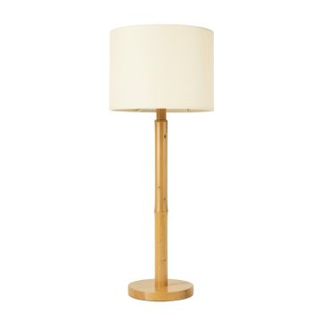 Elm Crest Floor Lamp With A Plain Fabric Shade - Cream