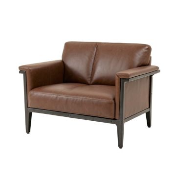 Faizan 63 '' Faux Leather Recessed Arm Loveseat