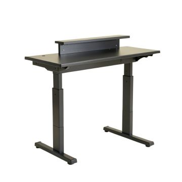 Series C Height Adjustable U-Shaped Standing Desk With Hutch