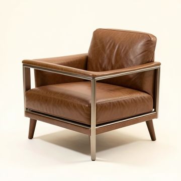 Adison 32.1 '' Wide Top Grain Leather Armchair (synthetic illustration; no displayed measurements)