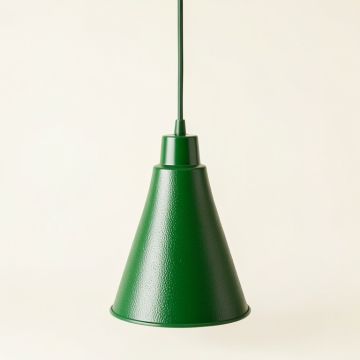 Cedar Bend Pendant Light Suspended From One Plain Cable - Green (synthetic illustration; no displayed measurements)