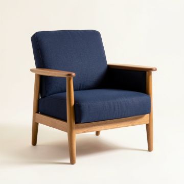 Slate Branch Upholstered Armchair - Navy (synthetic illustration; no displayed measurements)
