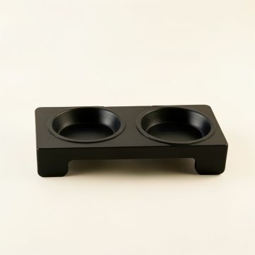 Laurel Bluff Pet Feeding Stand With Two Plain Empty Bowls - Black (synthetic illustration; no displayed measurements)