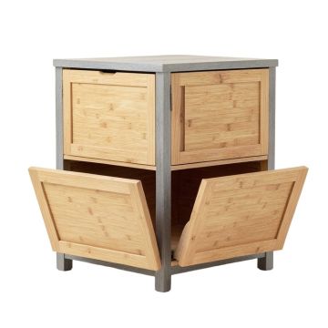 Lake Bridge Freestanding Pull-Out Hamper Cabinet - Gray