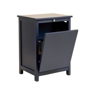 Alder Canyon Freestanding Pull-Out Hamper Cabinet - Navy