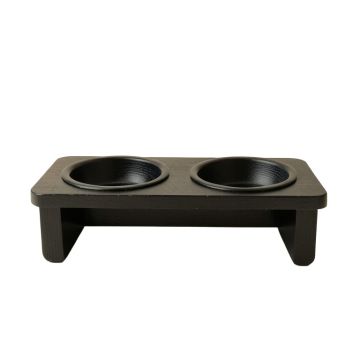 Glen Bridge Pet Feeding Stand With Two Plain Empty Bowls - Black