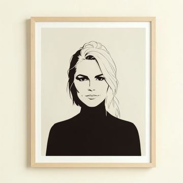 Female Leaders Facts Michelle Feminist Icon Design By Sangita Bachelet - Graphic Art Print (synthetic illustration; no displayed measurements)