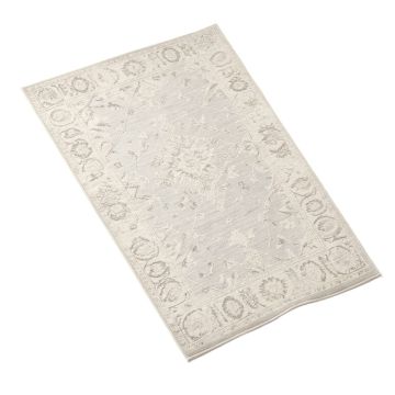 Katie Damask Cream/Light Gray Area Rug