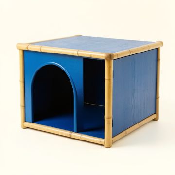 Elm Bridge Empty Furniture-Style Litter Enclosure - Blue (synthetic illustration; no displayed measurements)