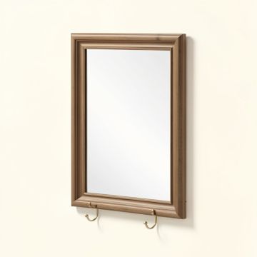 Marylee Rectangle Beveled Polish Frameless Wall Mirror With Hooks (synthetic illustration; no displayed measurements)