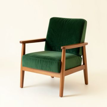 Clay Edge Upholstered Armchair - Green (synthetic illustration; no displayed measurements)
