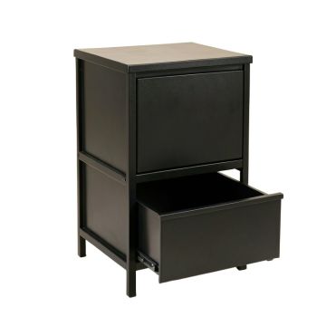Meadow Bridge Freestanding Pull-Out Hamper Cabinet - Black