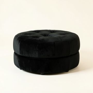 Heywood 40 '' Wide Velvet Tufted Round Cocktail Ottoman (synthetic illustration; no displayed measurements)