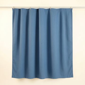 Alder Bend Shower Curtain Hanging Flat From A Plain Rod - Blue (synthetic illustration; no displayed measurements)