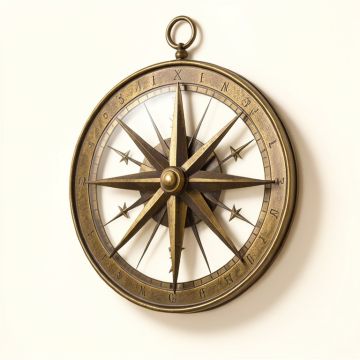 Antique Compass Rose Wall Décor (synthetic illustration; no displayed measurements)