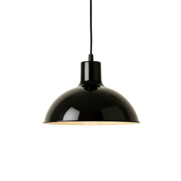 Field Crest Pendant Light Suspended From One Plain Cable - Black