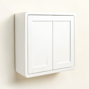 Harbor Bridge Wall-Mounted Entry Cabinet - White (synthetic illustration; no displayed measurements)