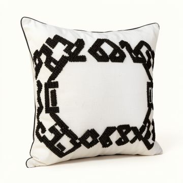 Ayesha Curry Greek Key Embroidered Cotton Throw Pillow (synthetic illustration; no displayed measurements)