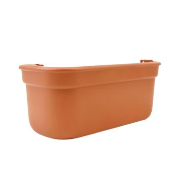 Hazel Crossing Empty Railing Planter With Integral Brackets - Terracotta