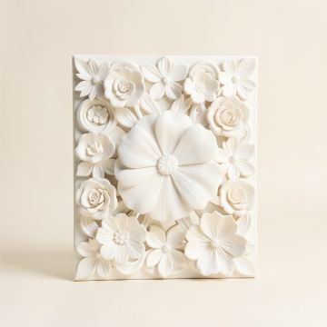 Square Decorative Carved Floral Wall Décor (synthetic illustration; no displayed measurements)