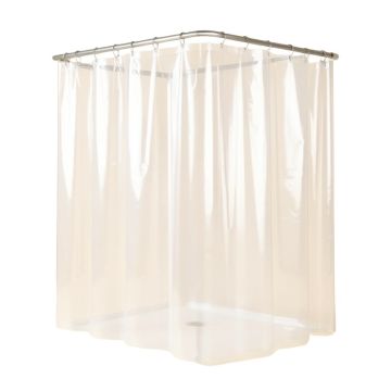 Waterproof Vinyl Single Shower Curtain + Hooks