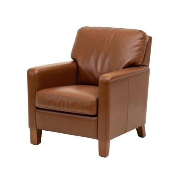 Nicola 32.5 '' Wide Top Grain Leather Armchair (synthetic illustration; no displayed measurements)