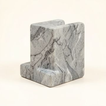 L-Shaped Marble Style Ceramic Bookends (synthetic illustration; no displayed measurements)
