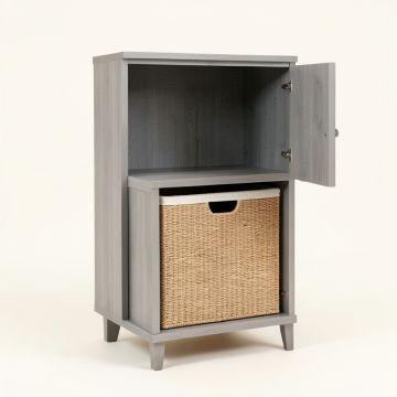 Stone Bridge Freestanding Pull-Out Hamper Cabinet - Gray (synthetic illustration; no displayed measurements)