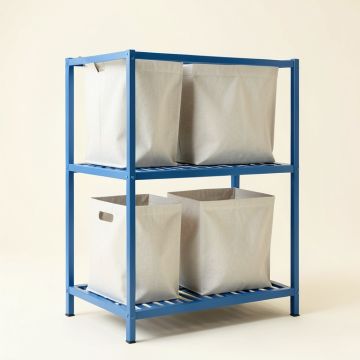 Pine Crest Laundry Sorting Station With Plain Removable Bags - Blue (synthetic illustration; no displayed measurements)