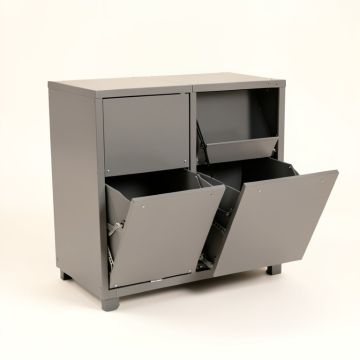 Laurel Bridge Freestanding Pull-Out Hamper Cabinet - Gray (synthetic illustration; no displayed measurements)