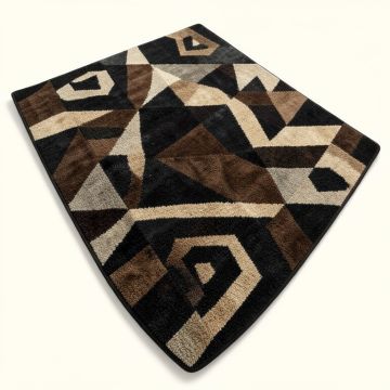 Deweese Geometric Tufted Wool Black/Dark Brown/Khaki Area Rug (synthetic illustration; no displayed measurements)