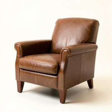 Basham 43 '' Wide Top Grain Leather Club Chair (synthetic illustration; no displayed measurements)