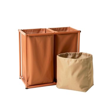 Fern Bend Laundry Sorting Station With Plain Removable Bags - Terracotta