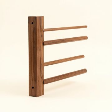 Catton Solid Wood Wall Mounted Wine Glass Rack In Brown (synthetic illustration; no displayed measurements)