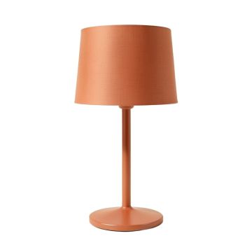 Flint Dale Table Lamp With A Plain Fabric Shade - Terracotta