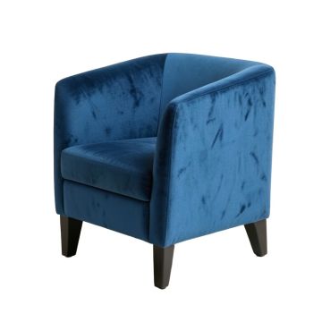 Rezzan Velvet Side Chair In Blue