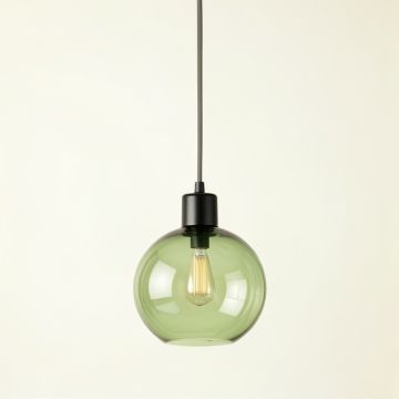 Slate Bridge Pendant Light Suspended From One Plain Cable - Green (synthetic illustration; no displayed measurements)
