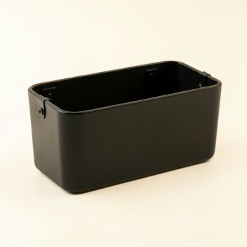 Moss Crest Empty Railing Planter With Integral Brackets - Black (synthetic illustration; no displayed measurements)